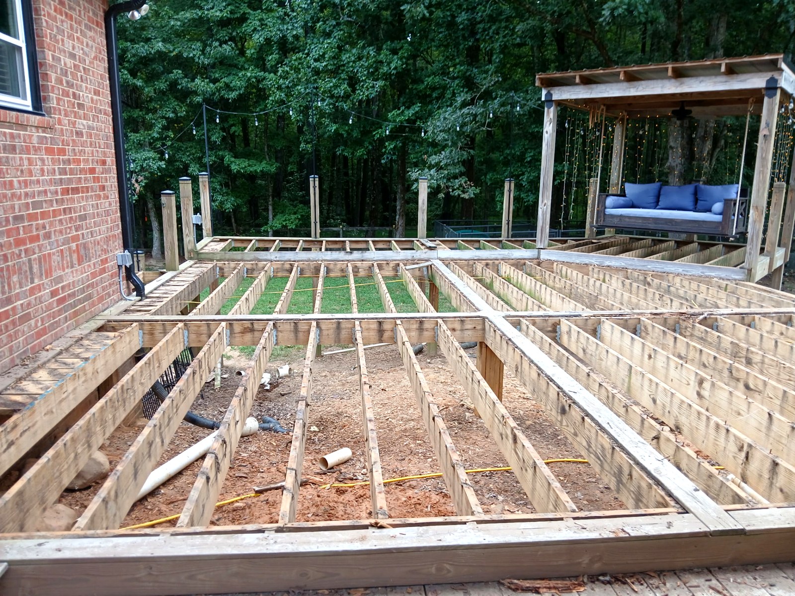 Deck rebuild — framing stage