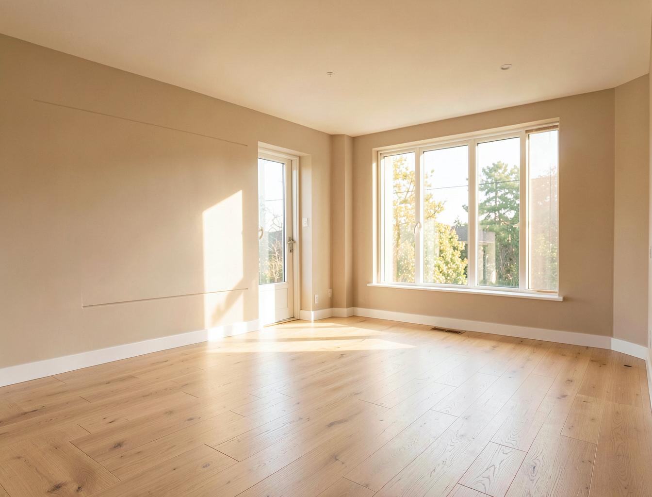 Bright, freshly finished interior with new drywall and flooring in Cedartown, GA